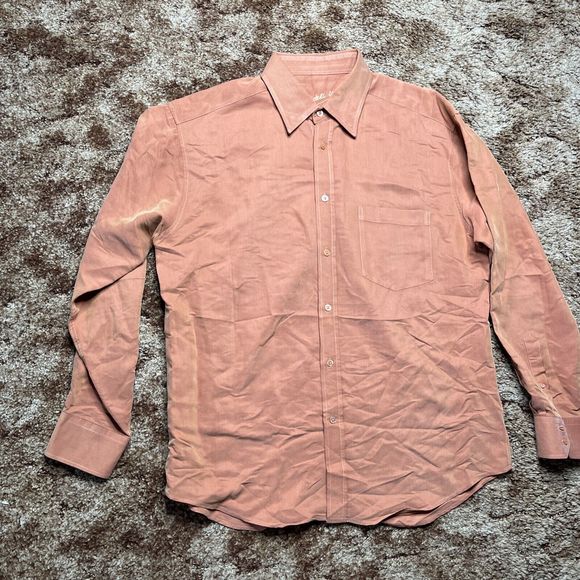 Bugatchi Uono Men's Shirt Size Large Button Down Orange - Picture 2 of 10